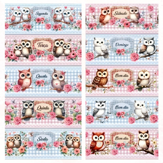 Tricoline Digital- BARRADO SEMANINHA CORUJAS R&V- 0,54 x 1,50 em Oferta na Shopee