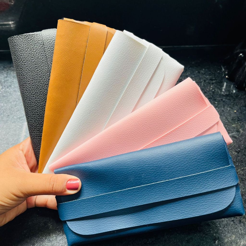 Kit 30 Porta óculos estojo couro ecológico case Atacado Revenda Resistente Capa Aveludada