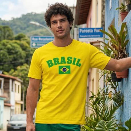 Camiseta Seleção Brasileira Brasil Copa do Mundo Torcedor Masculina Feminina Algodão 30.1