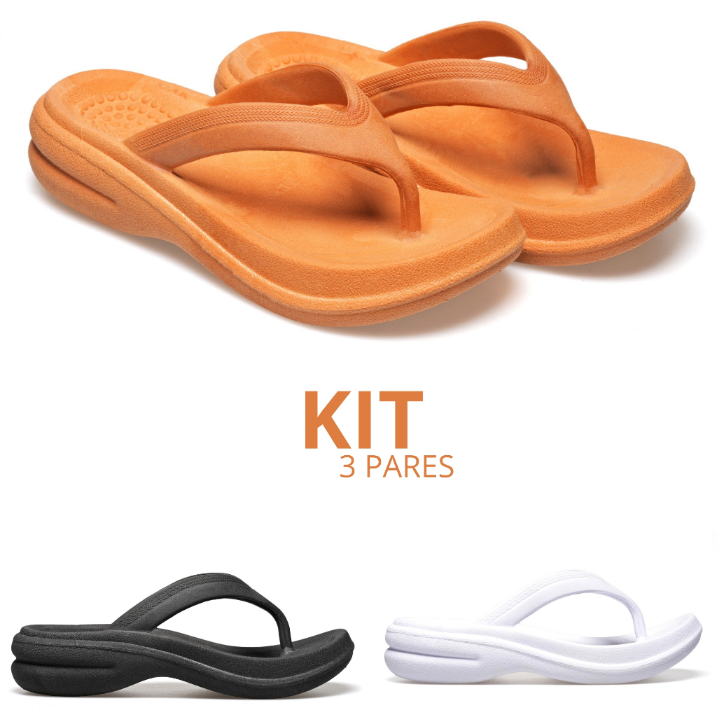 Kit 1 2 e 3 Pares Tamanco Feminino Liso Ortopédico