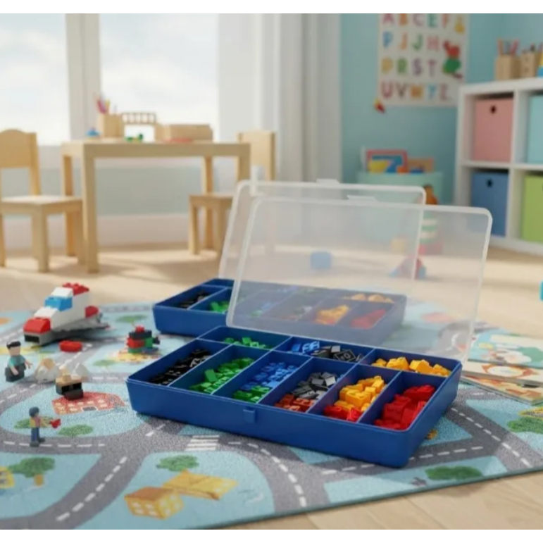 Kit 2 Organizador Lego Infantil Estojo Material Atóxico