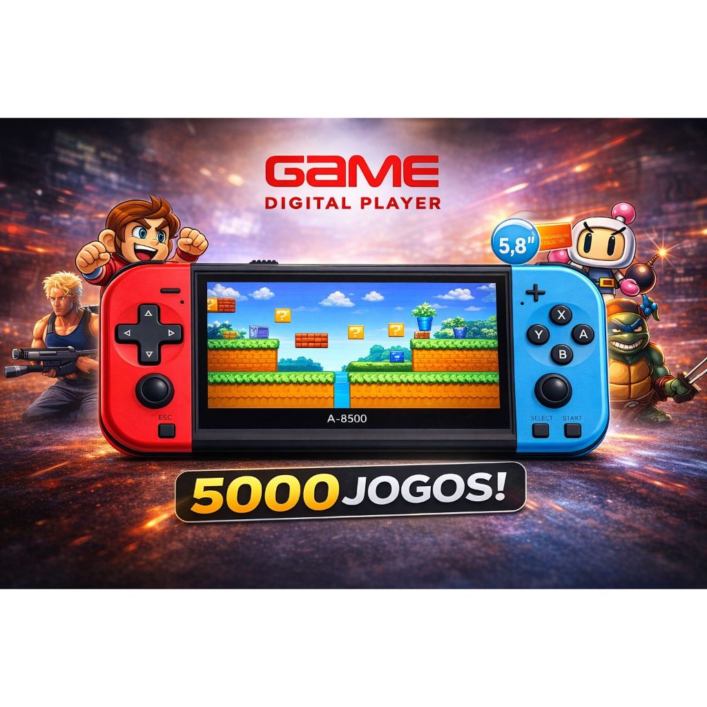 Video Game Portatil Retro 50000 Jogos Mini Console Tela Grande Bateria Recarregavel Console de Mao Com Fone