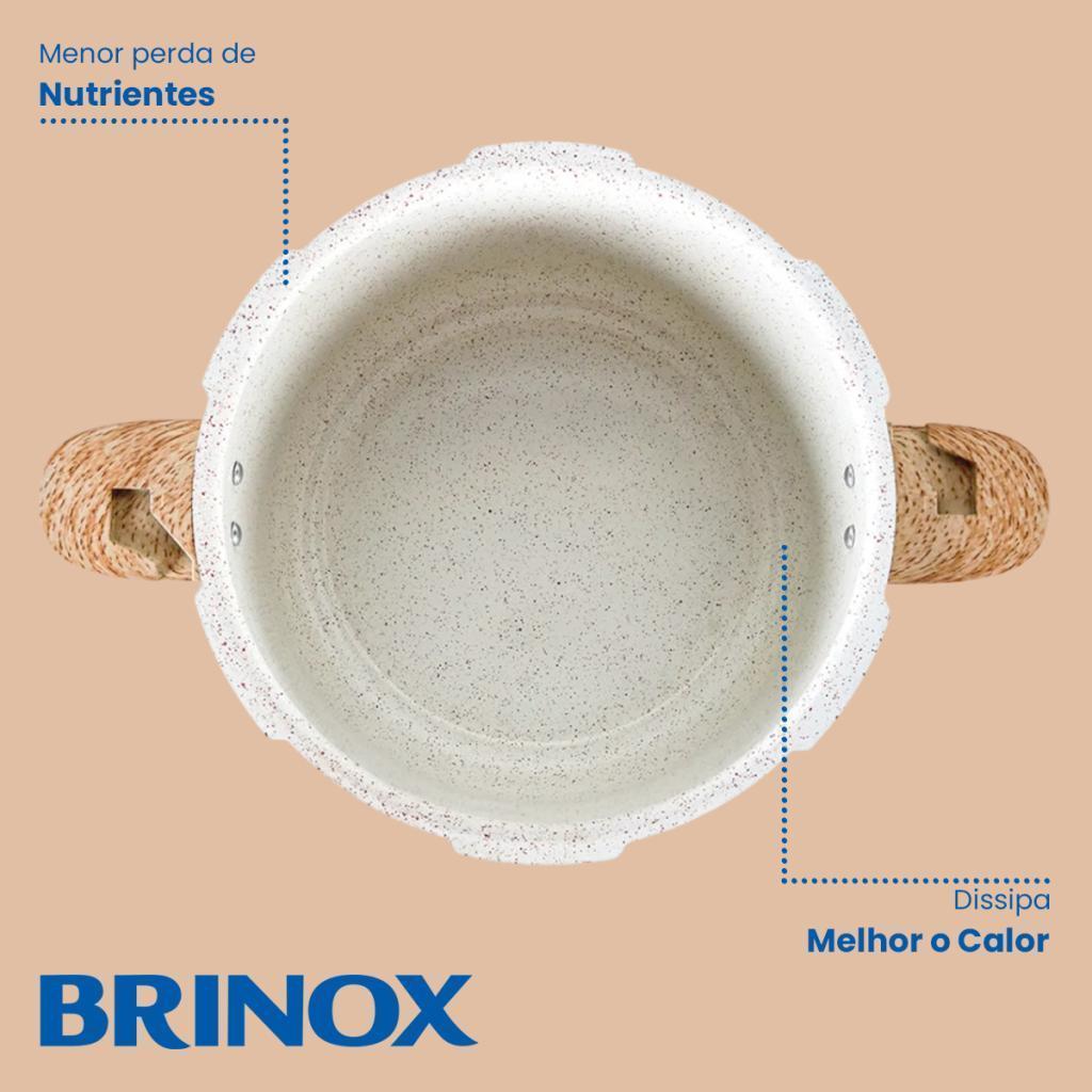 Panela de Pressão 5,4L 2 em 1 Brinox Ceramic Life Pressure Vanilla Indução Revestimento Cerâmico · foto 2