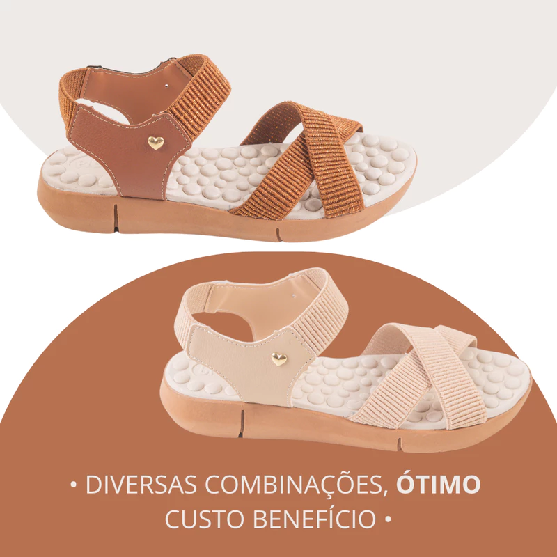 Kit 2 Pares de Sandália Ortopédica Feminina com Palmilha Massageadora — foto 3