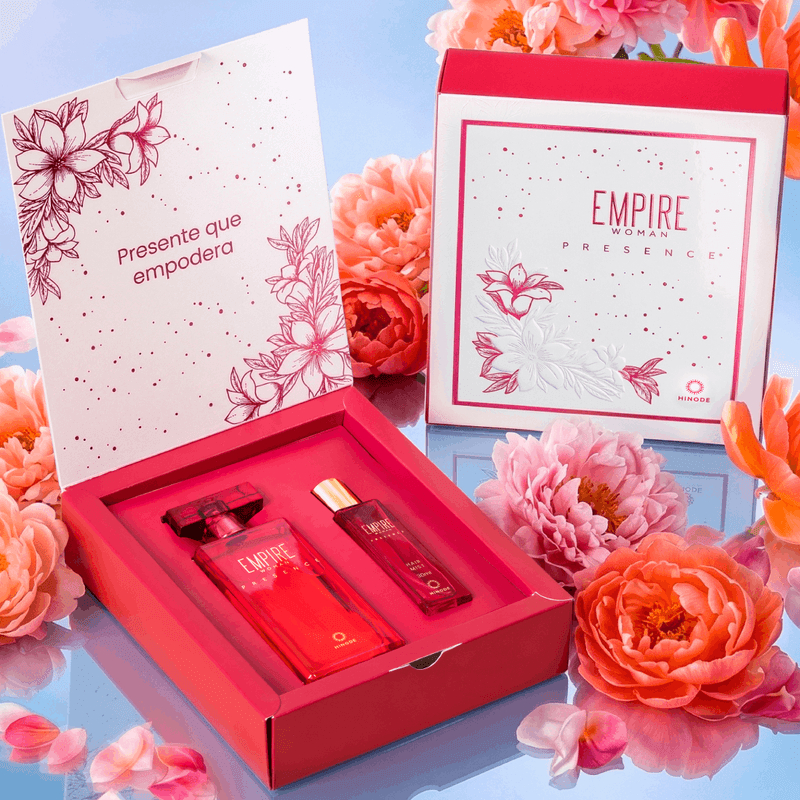 Kit presente das Dia Mães Perfume Empire Woman Presence - Uma fragrância sofisticada que traduz a força e a atitude da