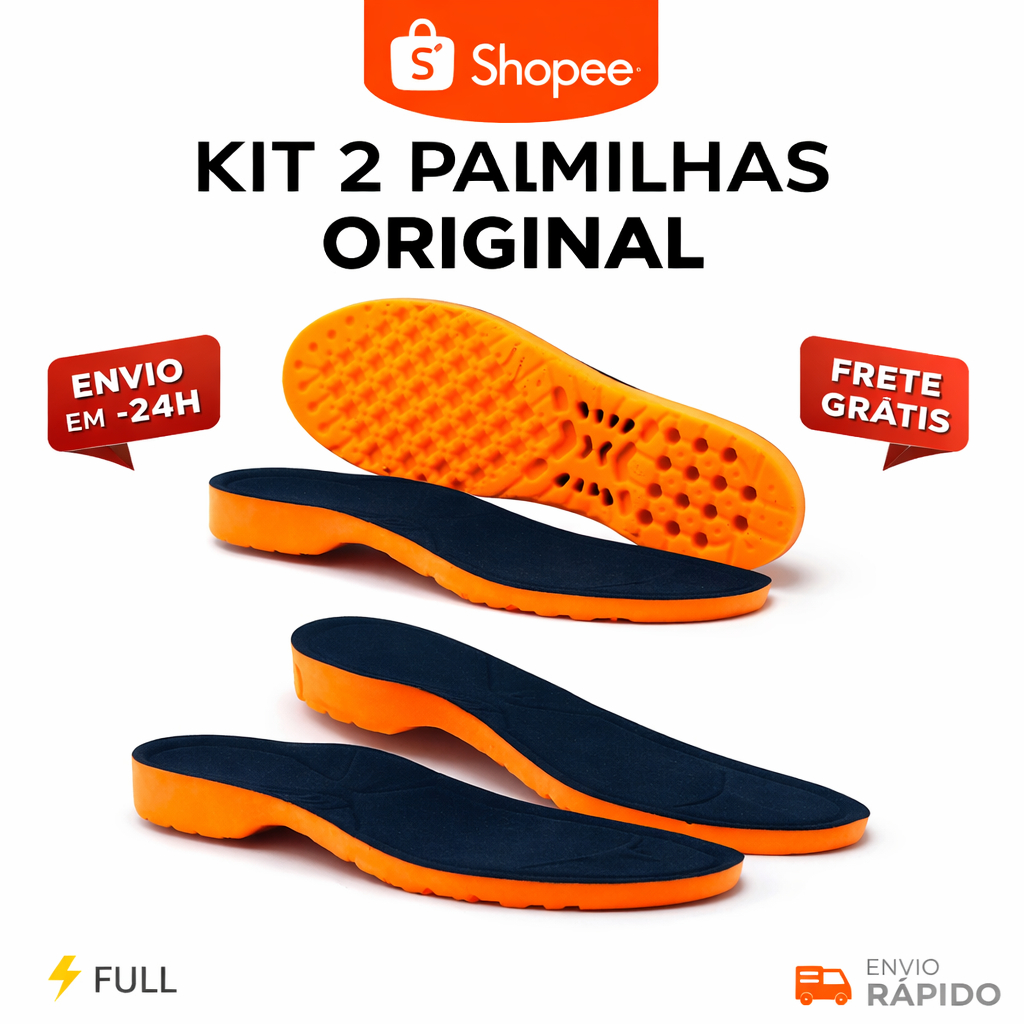 KIT COMBO 2 PARES DE PALMILHA ORTOPEDICA DE GEL ORIGINAL ANT DORES
