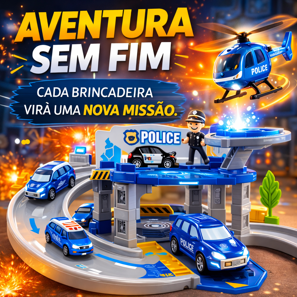 Brinquedo Infantil Estação Policial - Conjunto Diversão Educativo para Crianças