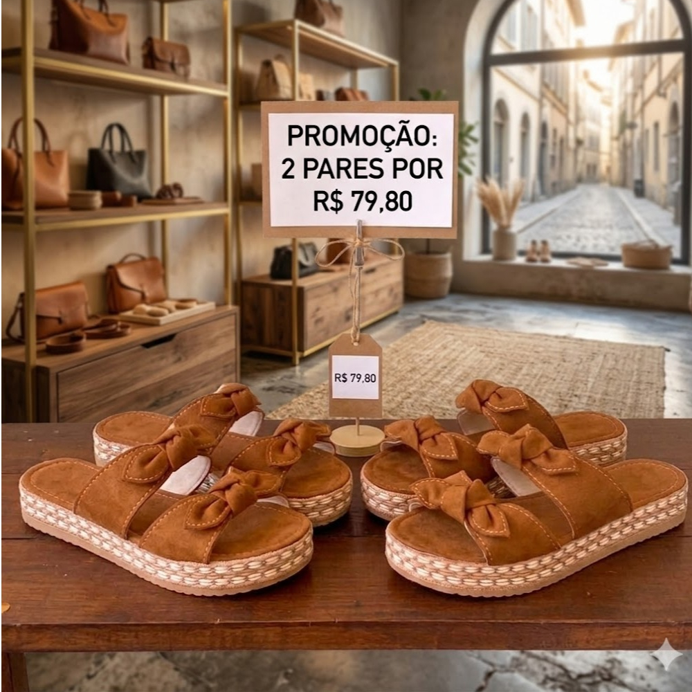 Promoção Sandália Tamanco Anabela Feminino Plataforma Confortável Leve Casual Moda Verão Promoção