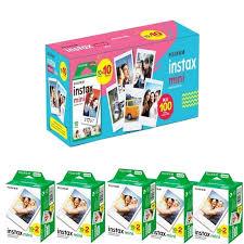Filme Instantâneo Instax Mini Fujifilm 100 Fotos – Papel Fotográfico Original, Revelação Rápida