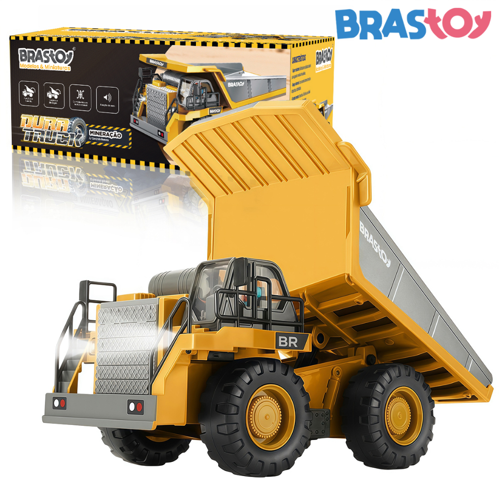 Brastoy Caminhão de Descarregamento Controle Remoto com Luzes e 2 Baterias