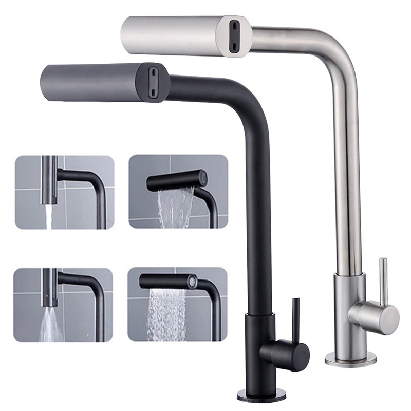 Torneira de Cozinha 4 Modos | Multifuncional com 360° Giro | Pia Doméstica