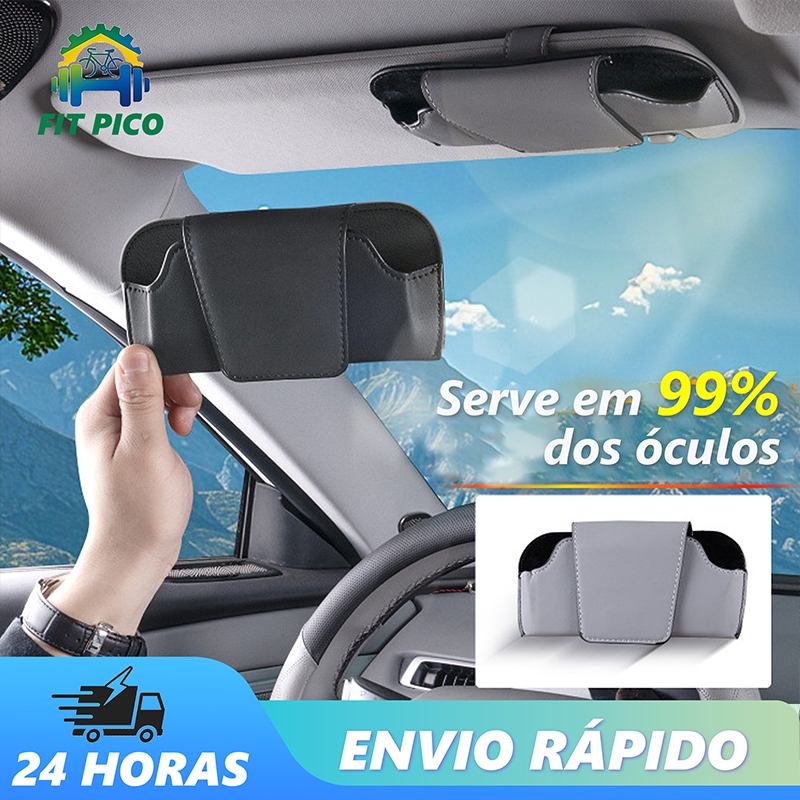 Suporte para Óculos no Carro Organizador para Quebra-Sol Porta Óculos Automotivo Magnético