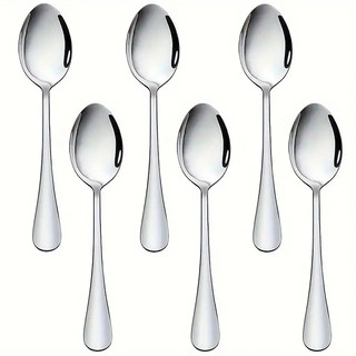 Kit C/6 Colher De Sobremesa Aço Inoxidável Cozinha Aparelho Restaurante Bufffet Faqueiro