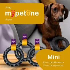 3 Pneu Mordedor de Borracha MyPetOne Mini Para Cachorro Brinquedo Resistente Pet