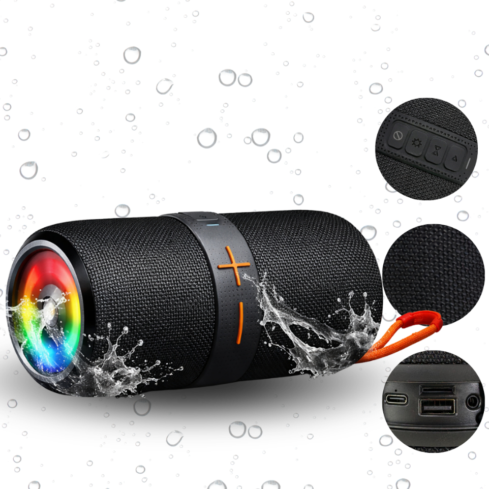 Caixa de Som Sem Fio Portátil Bluetooth 100W LED Impermeável