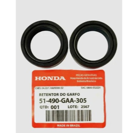Retentor de Bengala Modelo (CG 150 Titan)  Envio do Par– Suspensão Dianteira Original Honda