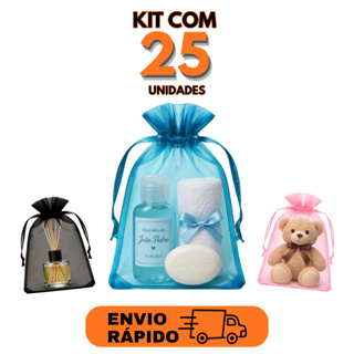 25 Sacos Organza 20x30 Saquinho Presente Tule Natal Tecido Voil Embalagem Grande Lembrancinha Festa em Oferta na Shopee