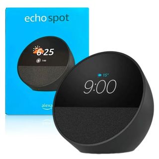 Nova Alexa Echo Spot 2025 com Tela Smart Speaker, Com Relógio Inteligente Original Amazon