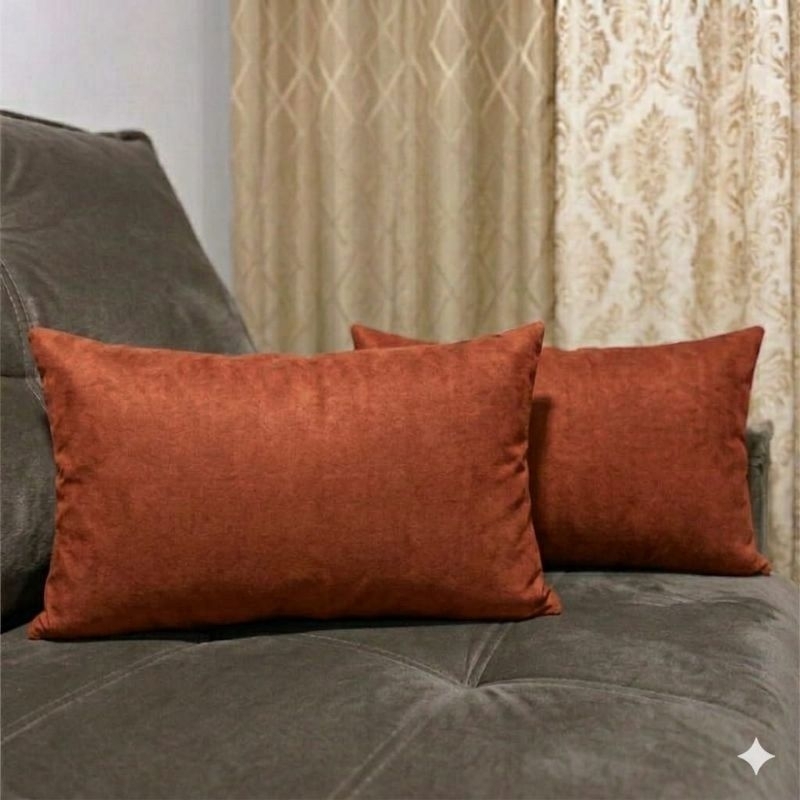 Kit 2 Capas de Almofadas Baguete 50x30 Suede Premium Decorativas para Sofá e Cama — imagem 2 de 2