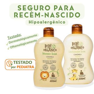 Kit Amor Shampoo + Condicionador - Cuidado Natural e Delicado para Seu Bebê - 200 ml cada