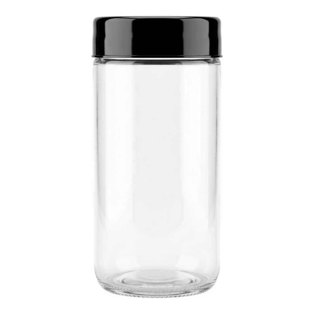 Kit 3 Potes de Vidro 800ml Boca Larga Com Tampa - Mantimentos