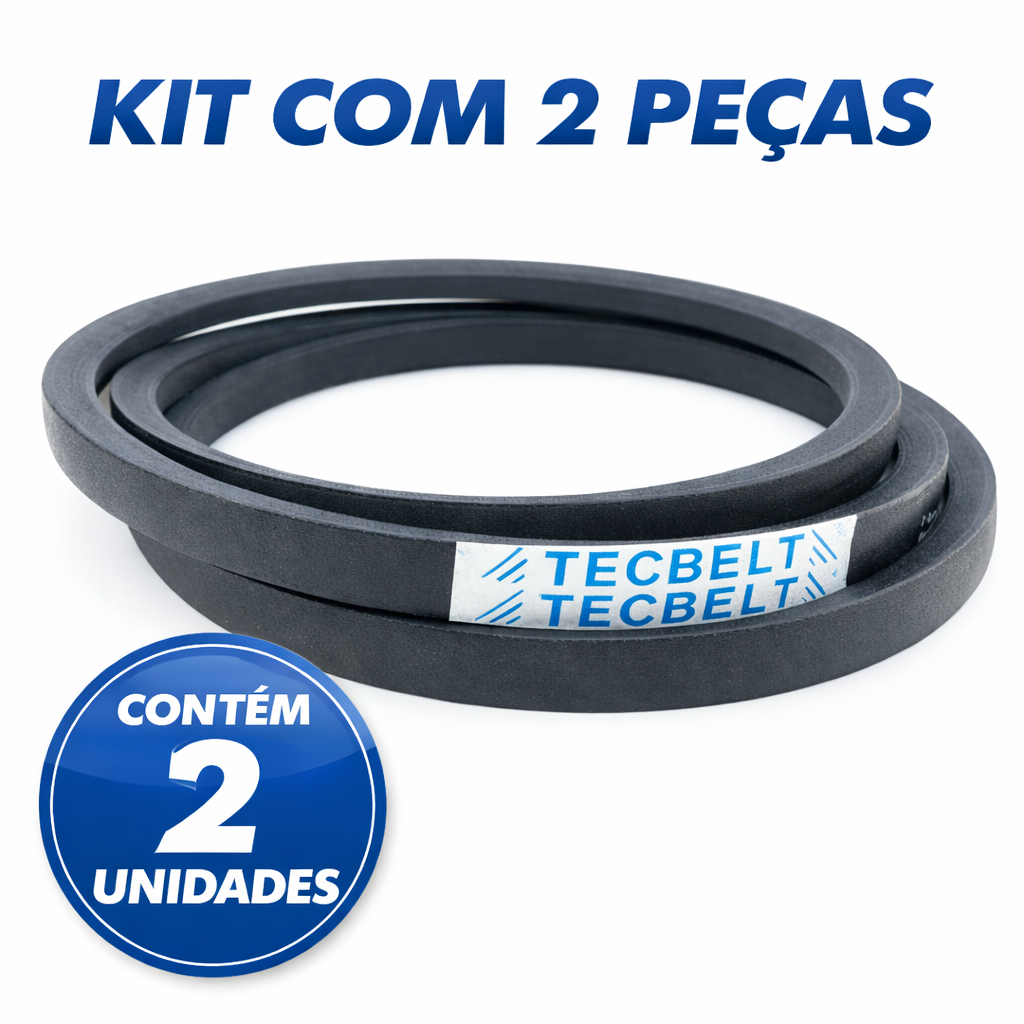KIT 2 Correia em V A-17 Tecbelt Resistente e Alta Performance em Transmissão