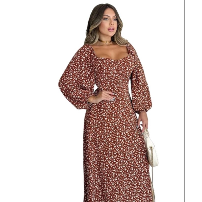 Vestido Camponesa Vestido Romântico Feminino Vestido Feminino Romântico