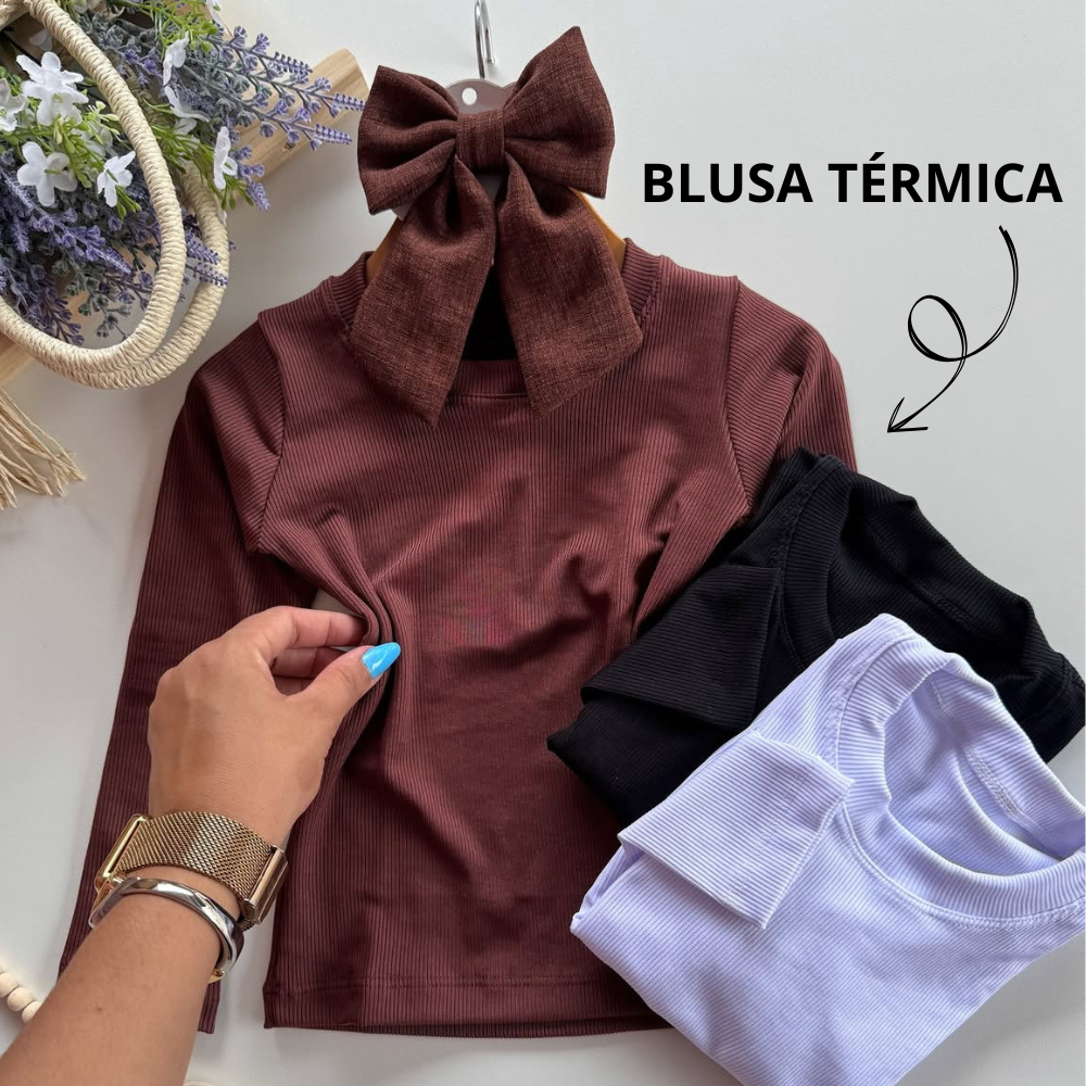 Kit 2 Blusa de frio manga longa Infantil camiseta manga comprida grossa quentinha