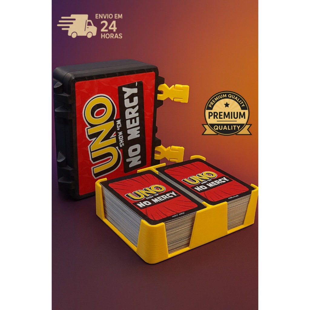Caixa Jogo Cartas Uno No Mercy Original Box Protetor Organizador em Oferta na Shopee