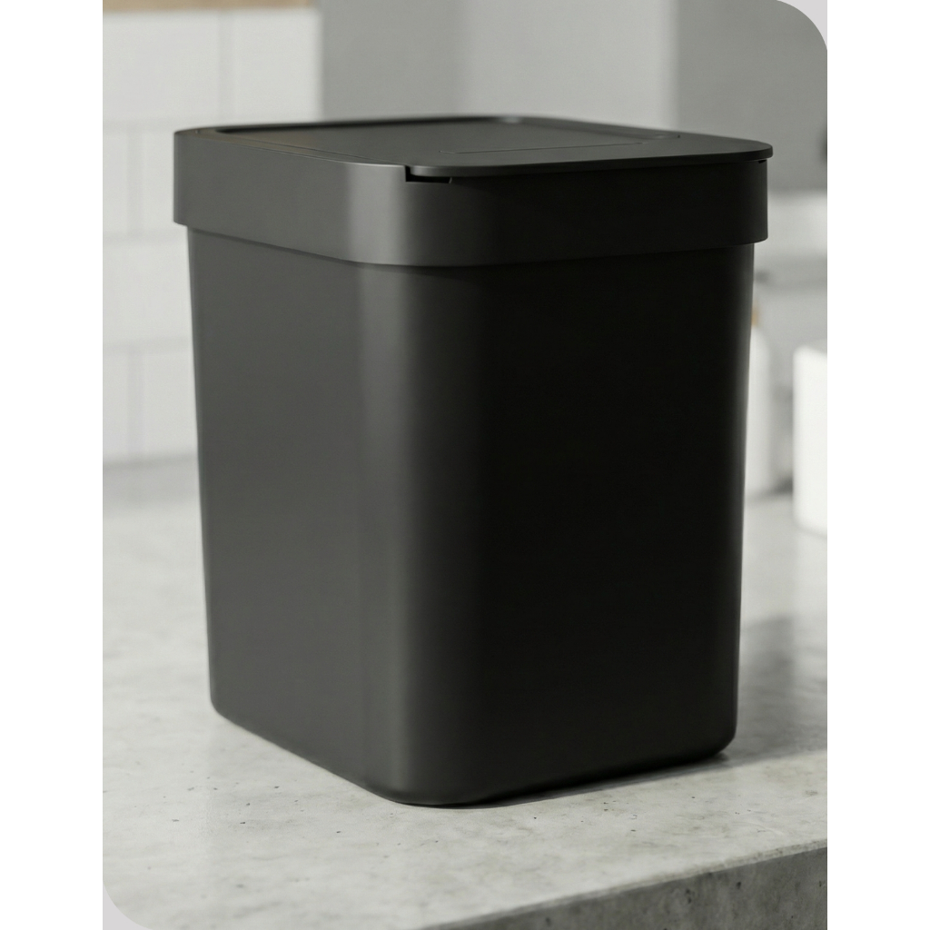 Lixeira Cesto de Lixo Com Tampa 5L Preto Plastico Soprano em Oferta na Shopee