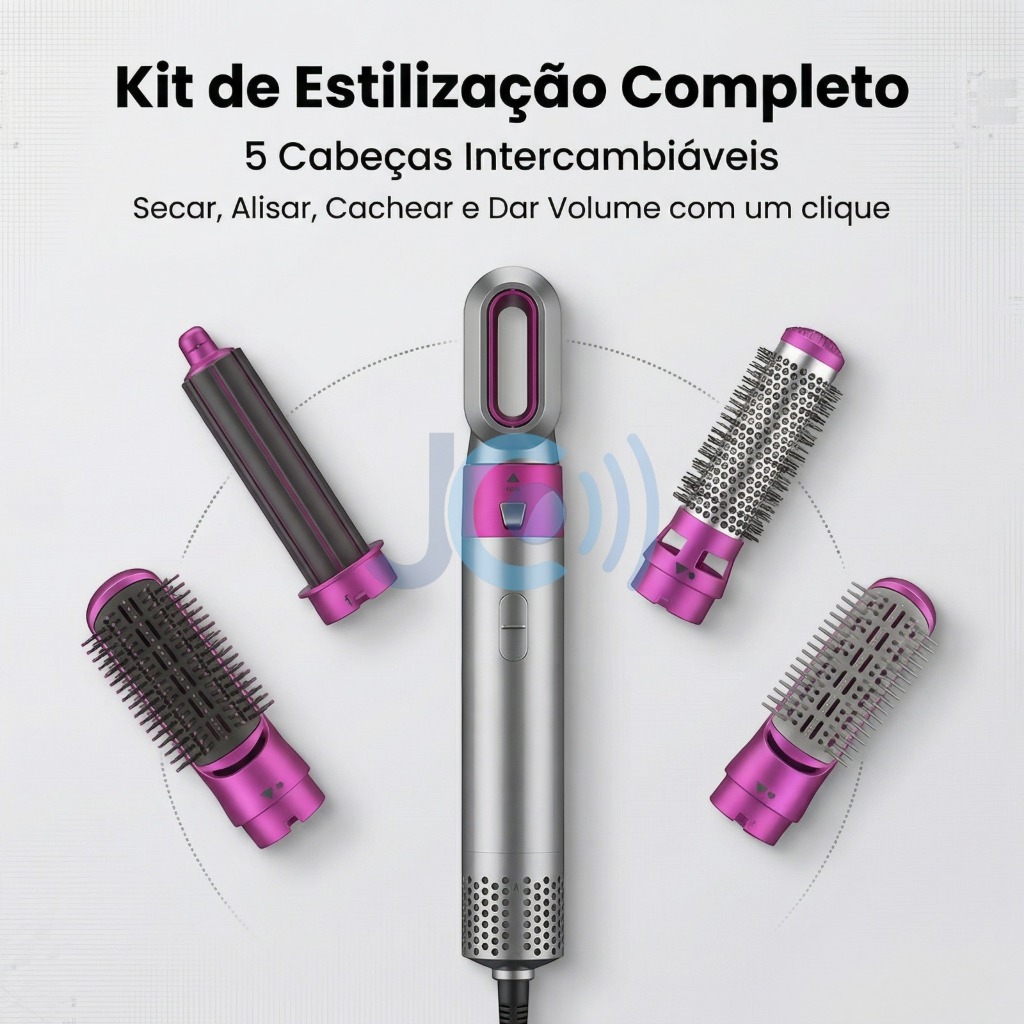 Airwrap Styler 5 em 1  secador de cabelo escova de ar quente modelador alisador de cabelo escova