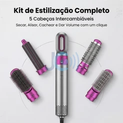 Airwrap Styler 5 em 1 secador de cabelo escova de ar quente modelador alisador de cabelo escova