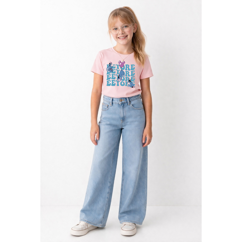 T-shirt Camiseta Feminina Infantil Personagem Bisonho Eeyore 100% Algodão Premium Confortável/*