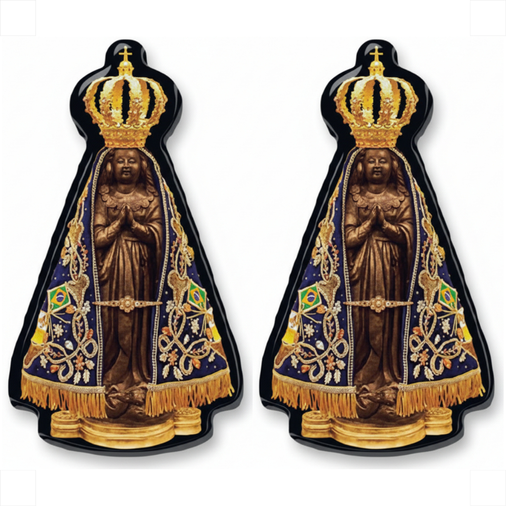 AB-Versa Kit 2 Adesivo Automotivo Vinil Resinado Católico Imagem Nossa Senhora Aparecida Carro Moto Caminhão Promoção