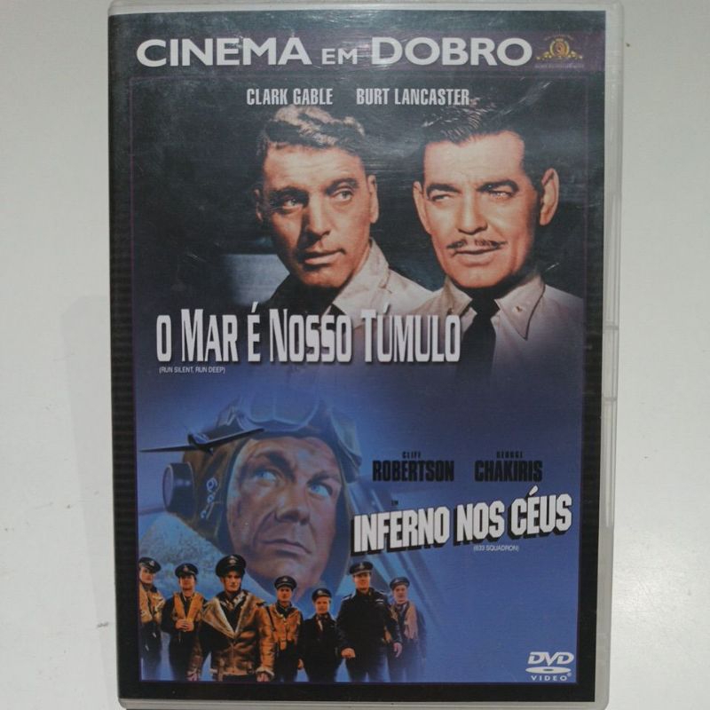 Dvd O Mar é Nosso Túmulo + Inferno Nos Céus - Cinema em Dobro 2 Filmes em 1 Dvd Dupla Face