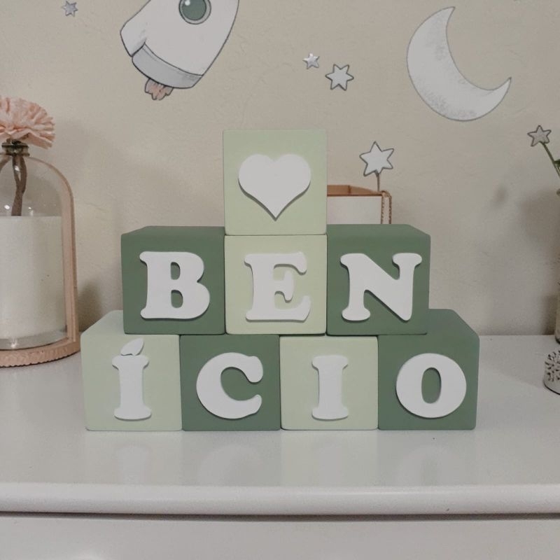 Cubos 6x6 decoração de quarto e festa infantil, enfeite de mdf adorno de mdf