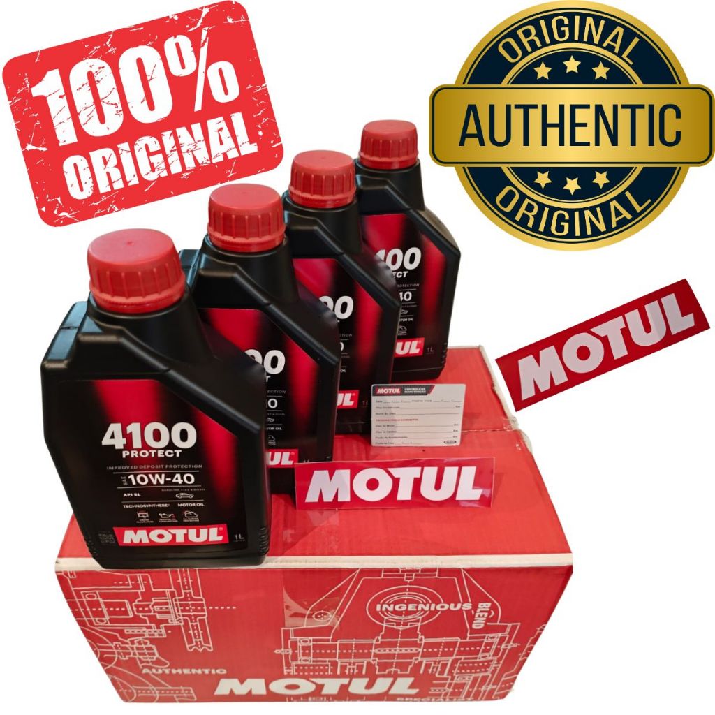 Kit 4 Oleo Motul 4100 Protec SAE 10W40 Semi-Sintético Original Lacrado