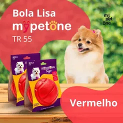 2 Bola Lisa MACIÇA MyPetOne Vermelha 55mm Brinquedo RESISTENTE Para Cães