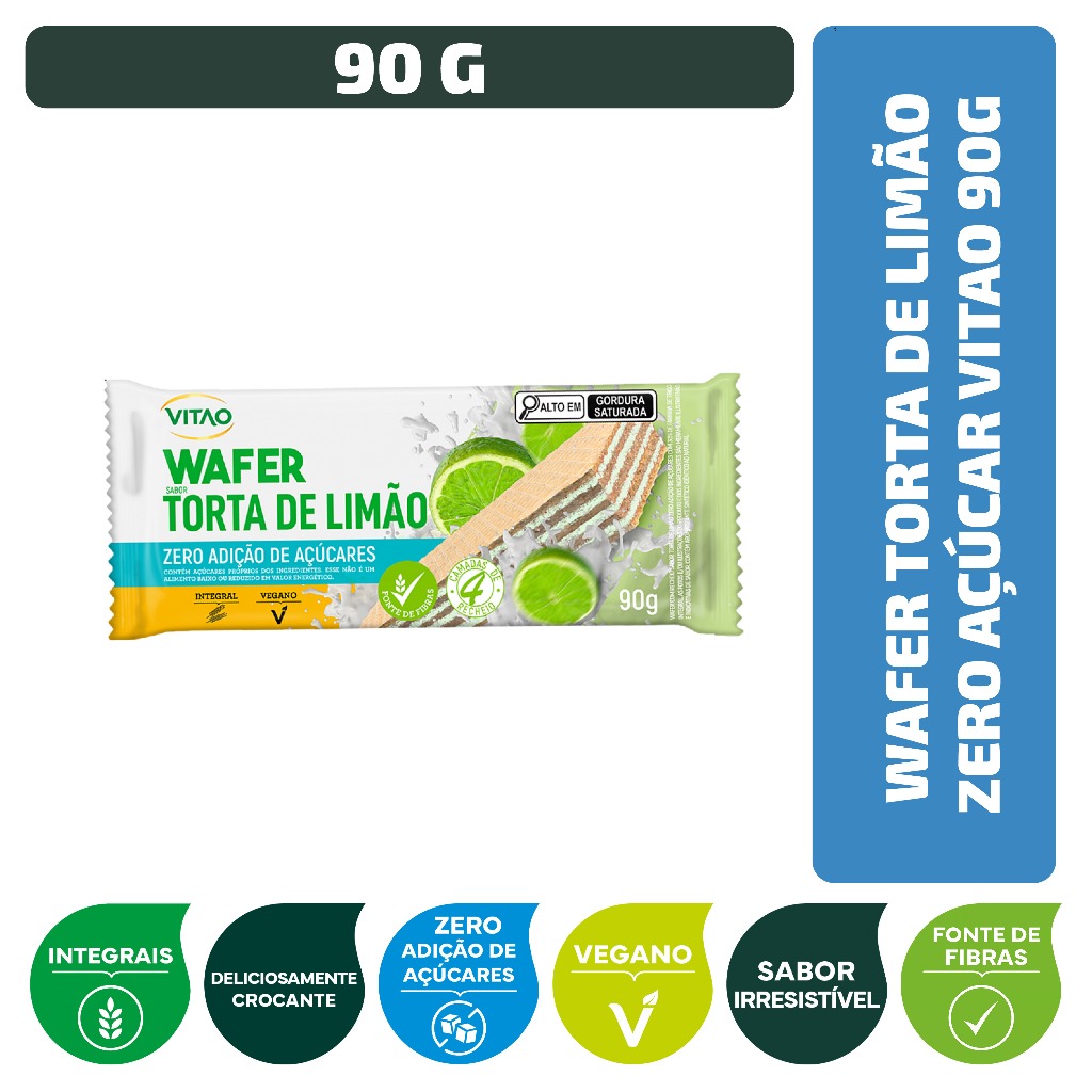 Wafer Torta De Limão Zero Açúcar Vitao 90 g