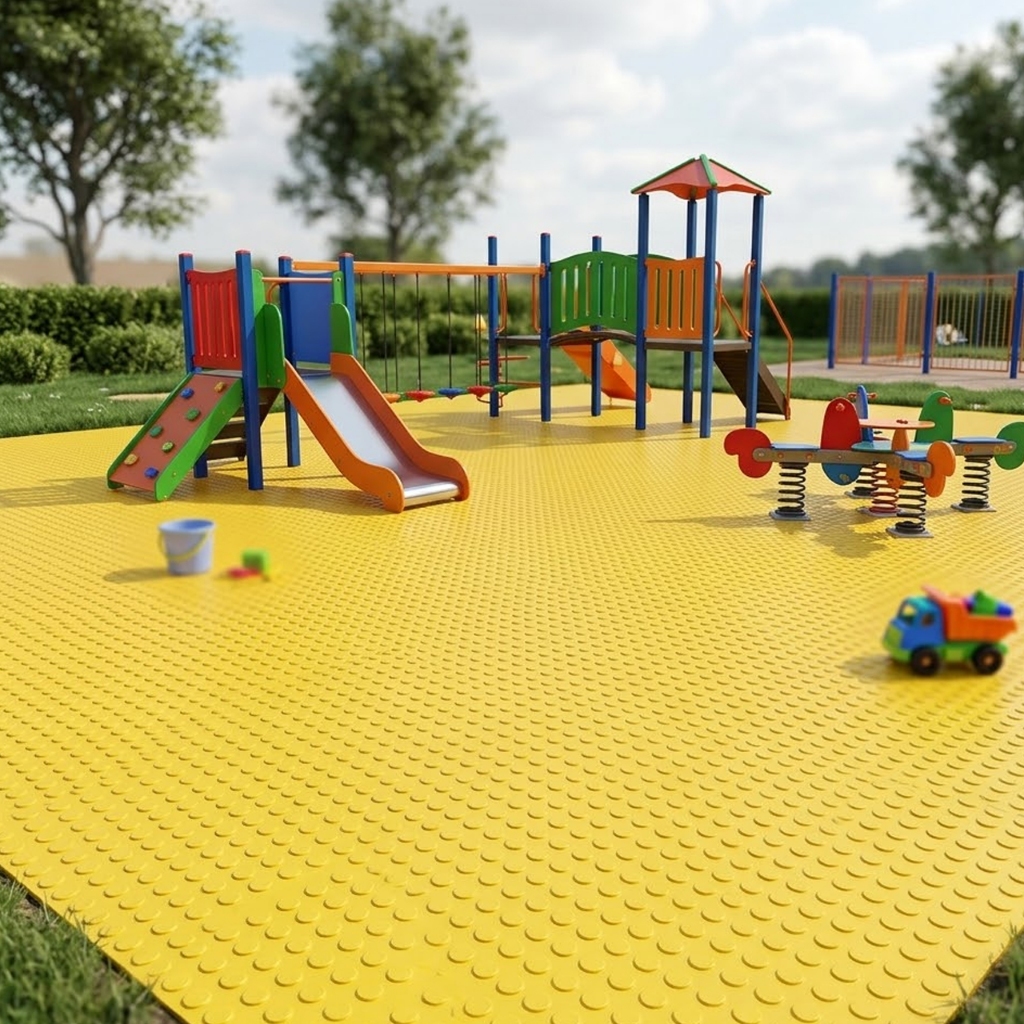 7m Piso Emborrachado Moeda Amarelo De 3mm - Rolo De 80cm Larg. Pets Playground Escada Rampa