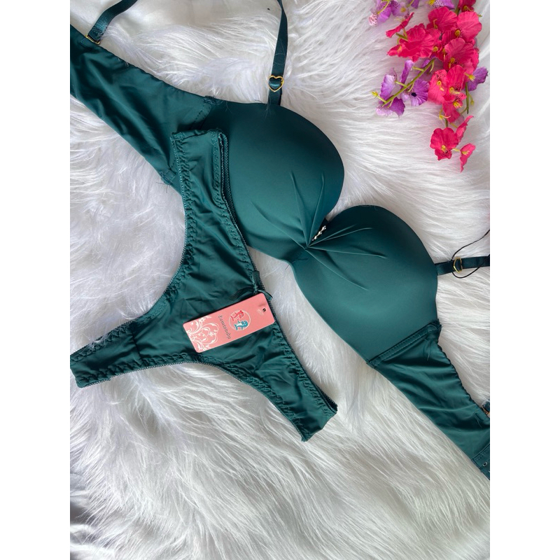 Conjunto de Lingerie Importado Liso com Bolha e Aro
