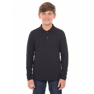 Camisa Infantil Manga Comprida Menino Piquet Gola Polo