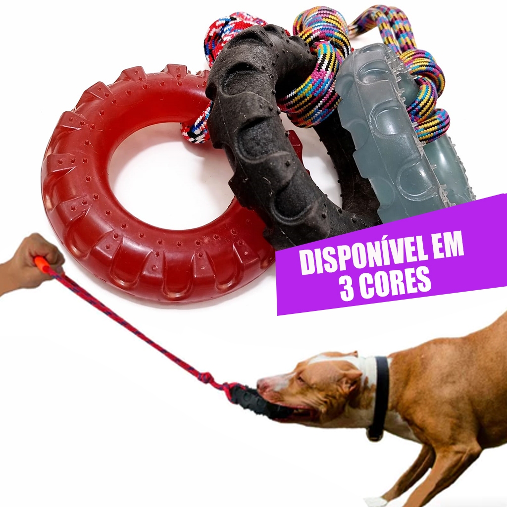 Pneu Brinquedo Puxador Para Cachorro Interativo Porte Cães cabo de guerra anti stress 70cm