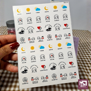 Kit Etiquetas para Remédio Idoso 1,9x1,9cm Hipertensão Diabetes Dia Noite Vinil Impermeável em Oferta na Shopee