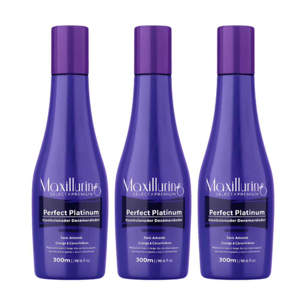 Kit 3 Condicionador Desamarelador Matizante Maxilluring Perfect Platinum 300mL