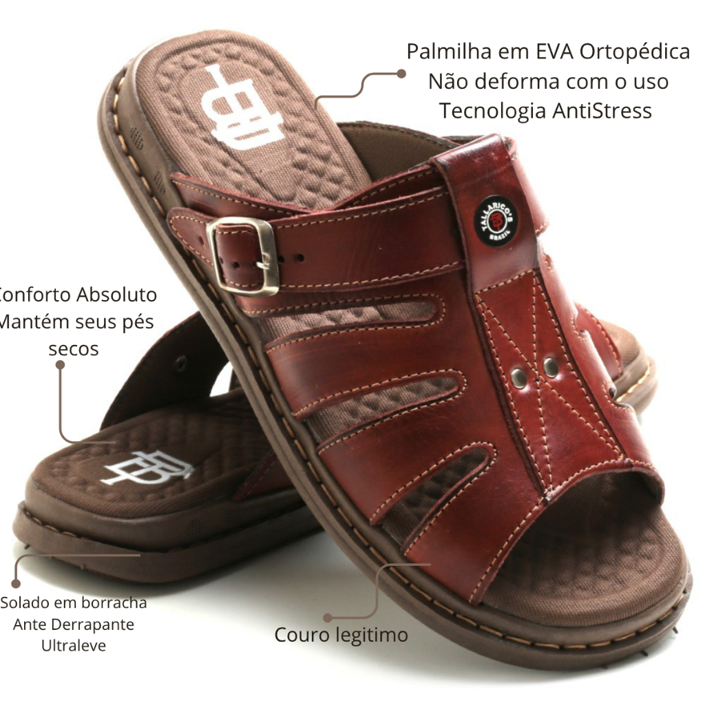 Sandália Chinelo Masculino Ortopédico Conforto