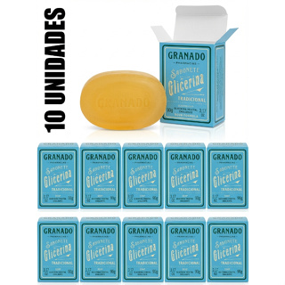 Kit 10 un. Sabonete de Glicerina Granado tradicional 90g em Oferta na Shopee