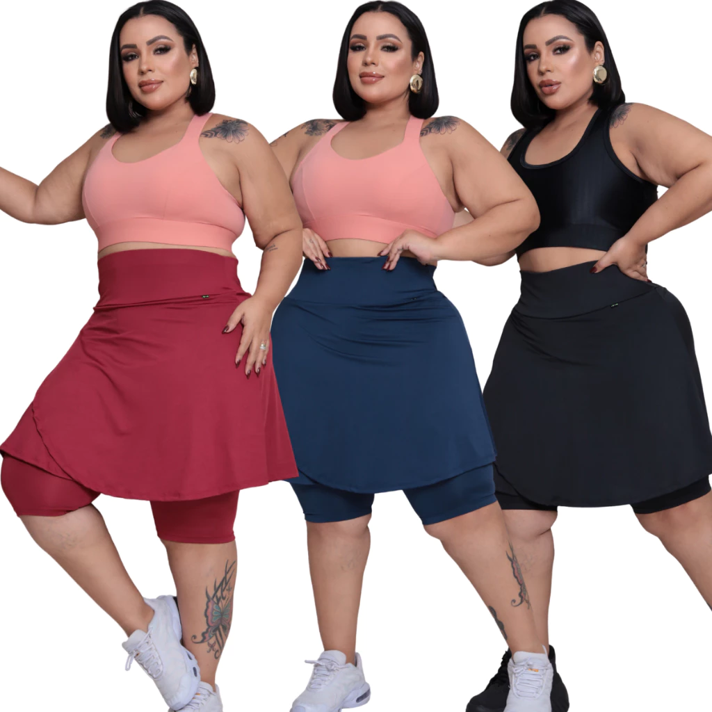Bermuda traçada short com saia moda evangélica plus size do M ao G3 BERMUDA — imagem 1