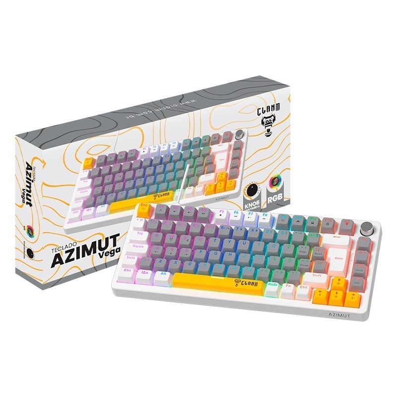TECLADO AZIMUT VEGA K9002 - TECLADO GAMER MECÂNICO 75% CLANM