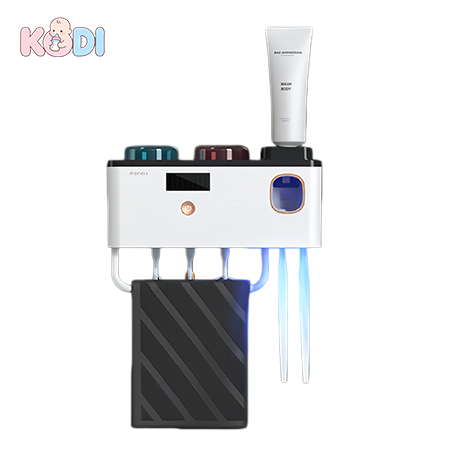 Esterilizador de Escova de Dentes UV   Elimina 99,9% Bactérias Design sem perfuração, instalação fácil na parede --K8/9